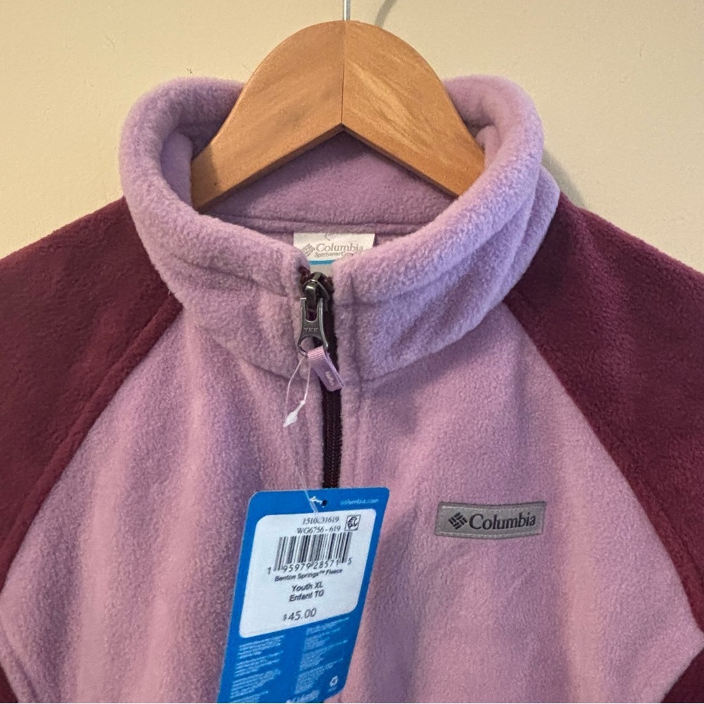 Columbia Lavender and Maroon Fleece Jacket - Picture 3 of 11